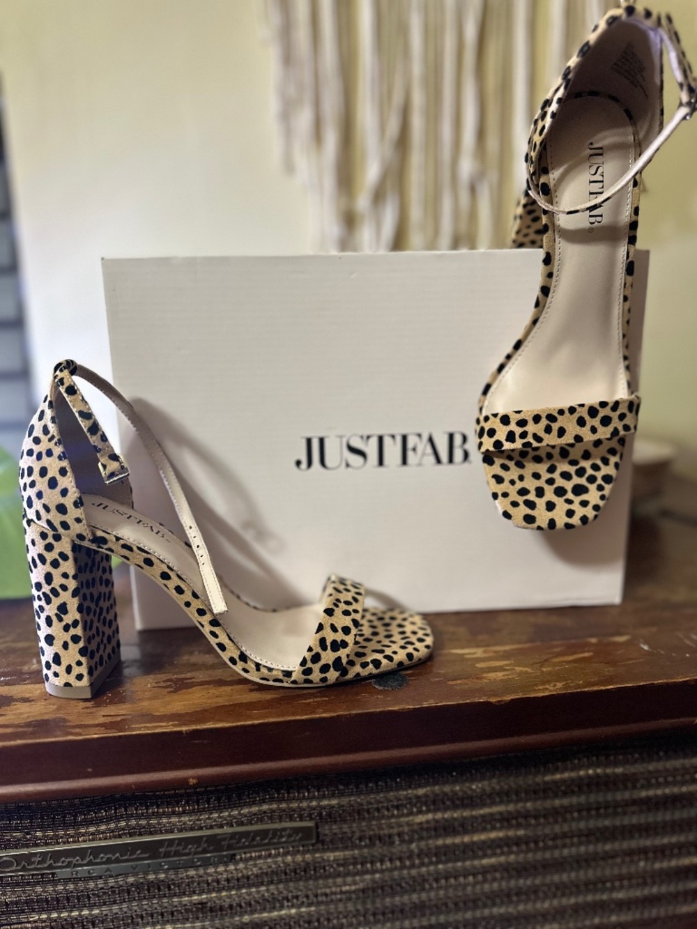 JUSTFAB Cheetah Print Ankle Strap Heels 🐆✨